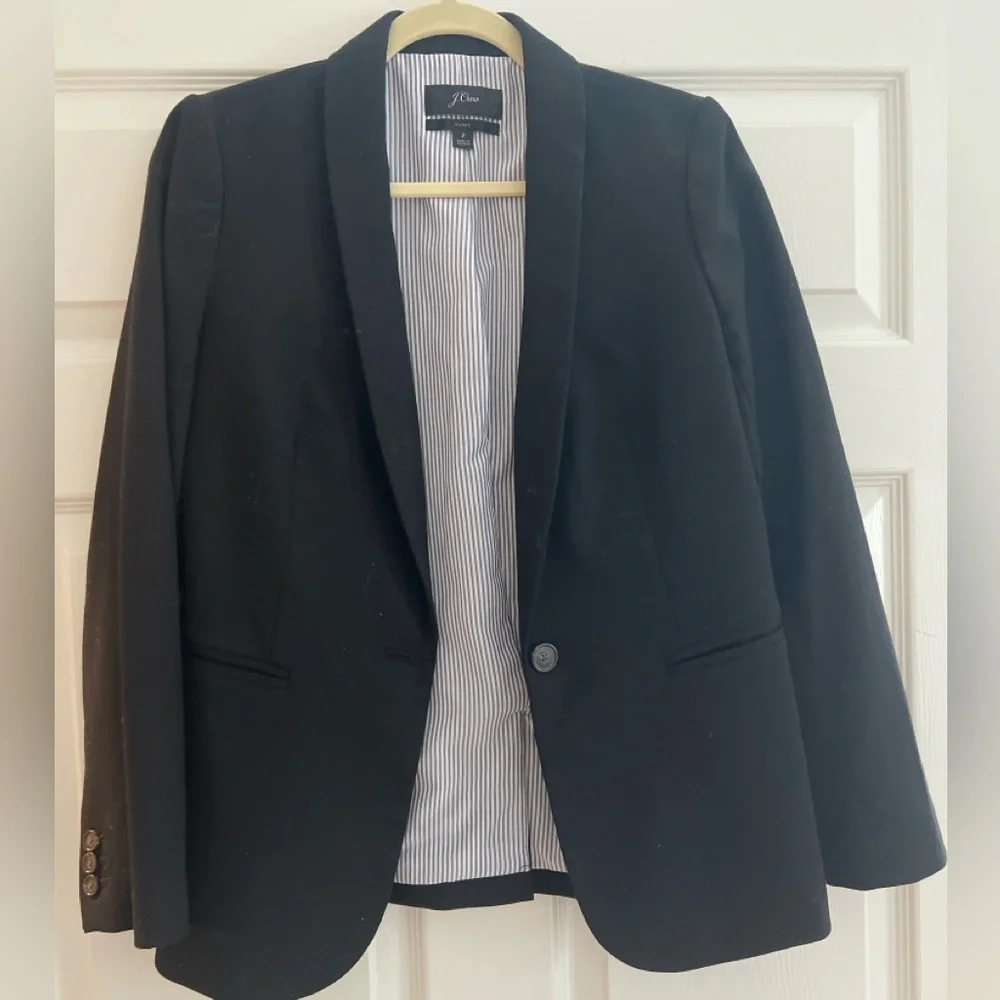 J Crew Parke Blazer- Black Wool Flannel Size 2